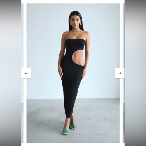 ANOMIS MAXI BLACK DRESS - Picture 1 of 3